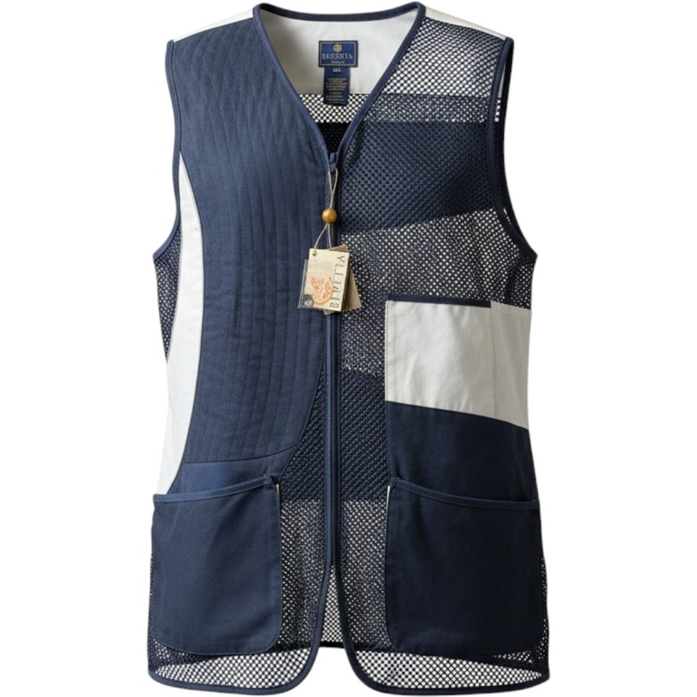 Beretta Shooting Vest XXL Navy White Full Mesh Trap Skeet Sporting Utility NEW